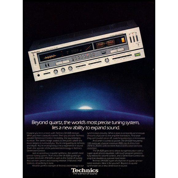 1981 Technics SA-828 Stereo Receiver Vintage Print Ad Audiophile Wall Art Photo - Picture 1 of 1